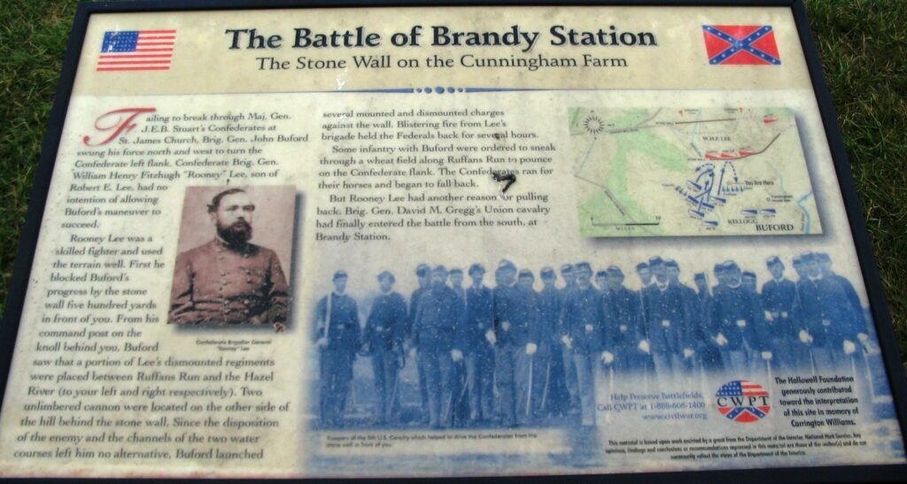 THE BATTLE OF BRANDY STATION STONE WALL MEMORIAL PANEL