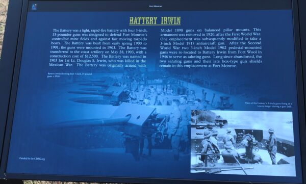 BATTERY IRWIN MEMORIAL PLAQUE