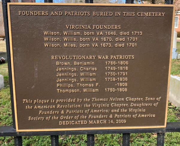 FOUNDERS AND PATRIOTS WAR MEMORIAL PLAQUE