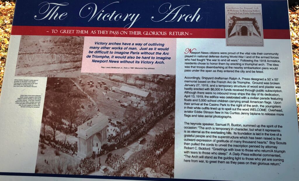 THE VICTORY ARCH WAR MEMORIAL PLAQUE