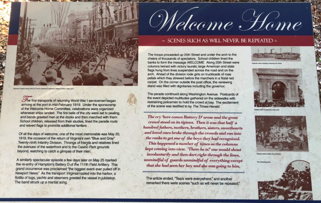 WELCOME HOME WAR MEMORIAL PANEL