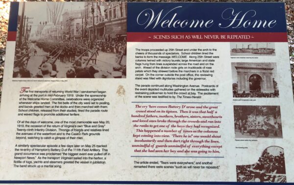 WELCOME HOME WAR MEMORIAL PANEL