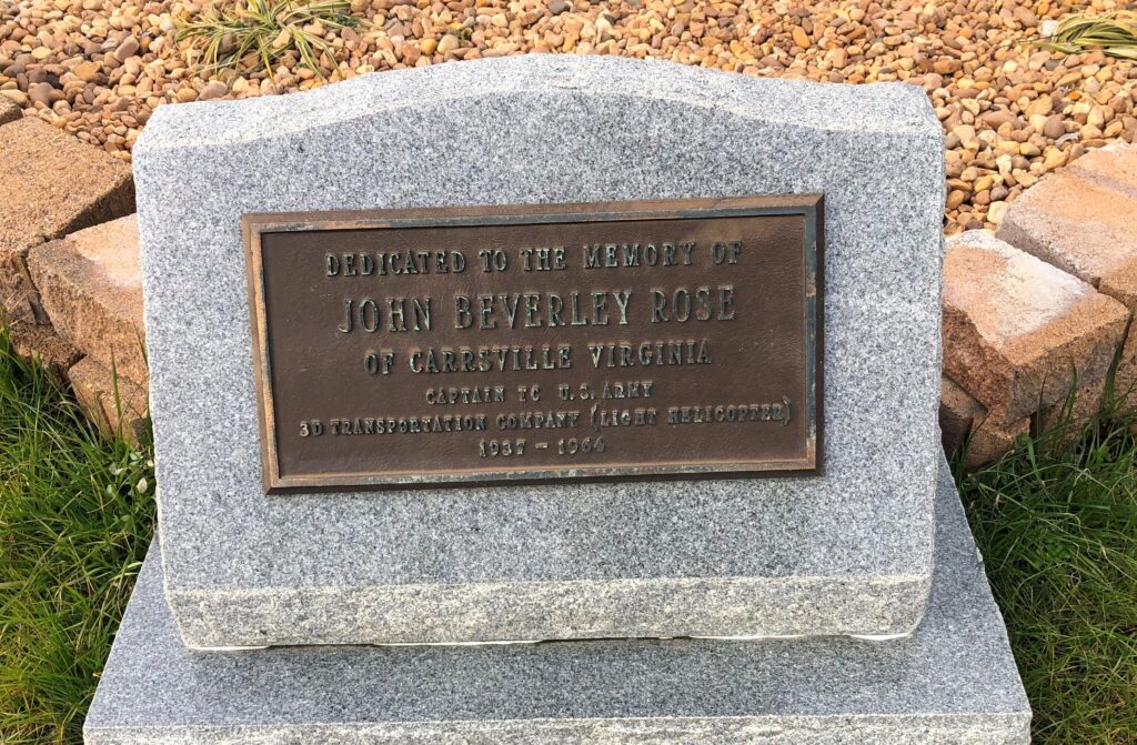 JOHN BEVERLEY ROSE WAR MEMORIAL PLAQUE