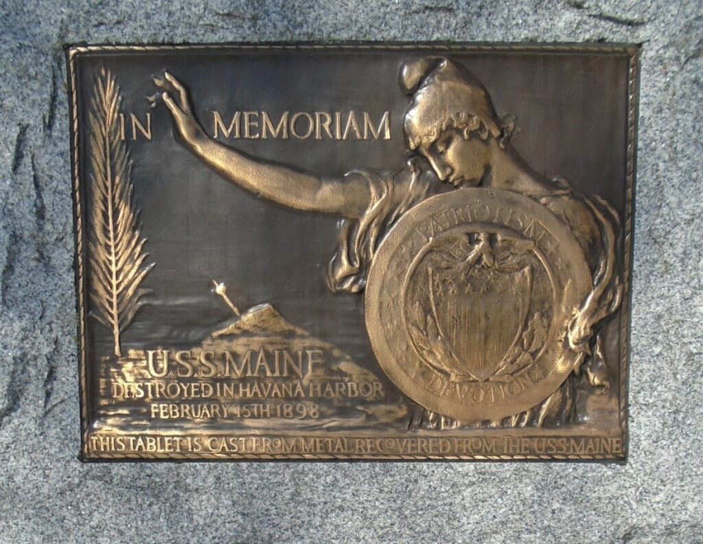MONTOUR COUNTY U.S.S. MAINE MEMORIAL PLAQUE