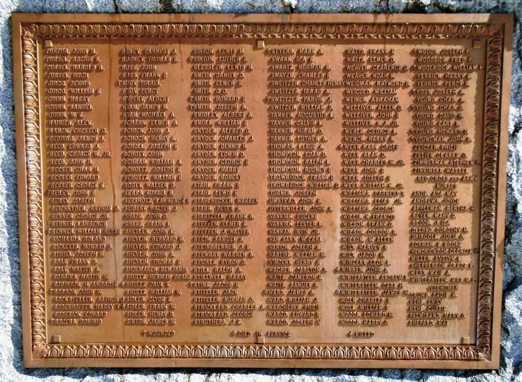 MONTOUR COUNTY WAR FOR DEMOCRACY MEMORIAL PLAQUE D