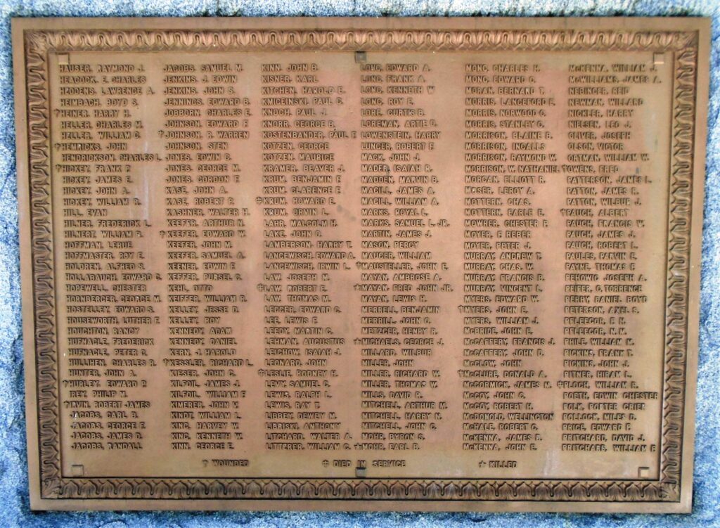 MONTOUR COUNTY WAR FOR DEMOCRACY MEMORIAL PLAQUE C