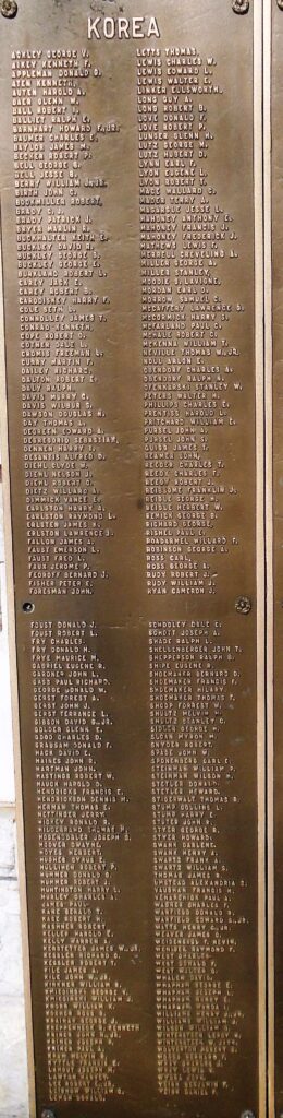MONTOUR COUNTY KOREAN AND VIETNAM WARS MEMORIAL PLAQUE C
