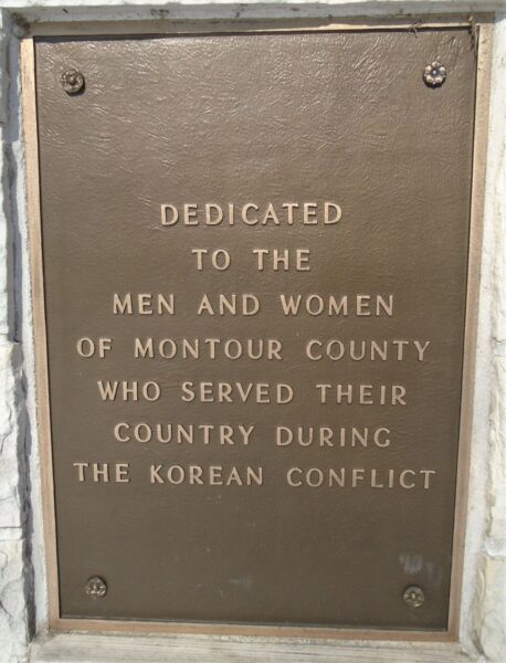 MONTOUR COUNTY KOREAN AND VIETNAM WARS MEMORIAL PLAQUE A