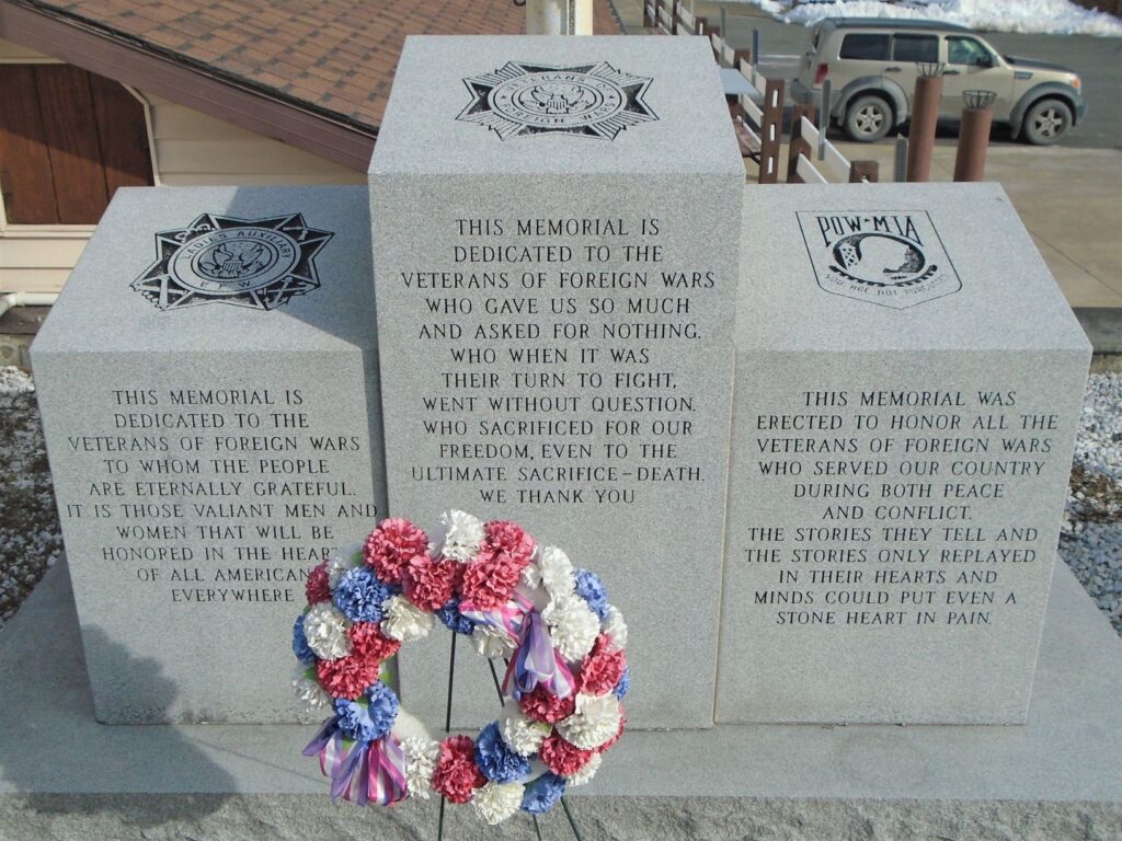 DEDICATED TO THE VETERANS OF FOREIGN WARS MEMORIAL