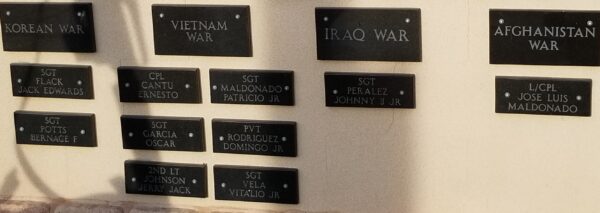 CITY OF FALFURRIAS FALLEN  HEROES MEMORIAL PARK WALL SECTION B