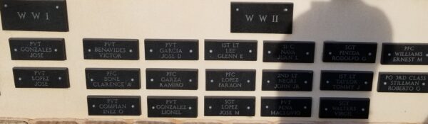 CITY OF FALFURRIAS FALLEN  HEROES MEMORIAL PARK WALL SECTION A