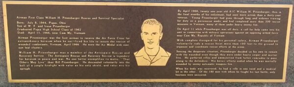 WILLIAM H. PITSENBARGER WAR MEMORIAL PLAQUE