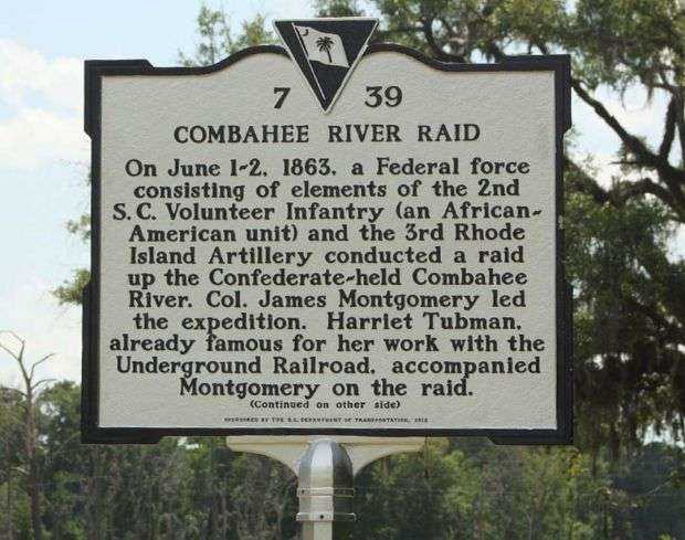 COMBAHEE RIVER RAID WAR MEMORIAL MARKER