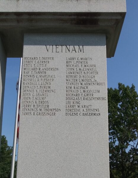 WAYNE COUNTY, OH WAR VETERANS MEMORIAL STONE PANEL E