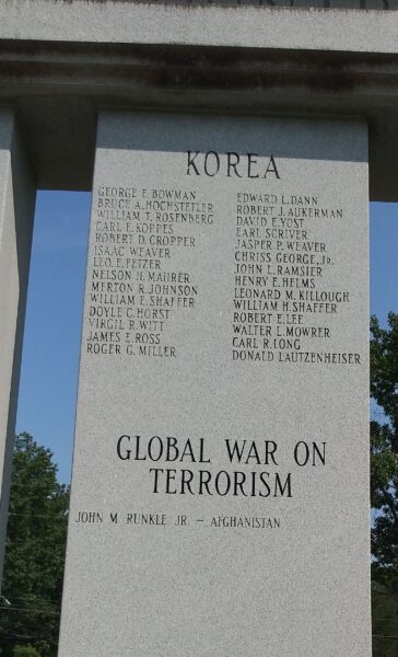 WAYNE COUNTY, OH WAR VETERANS MEMORIAL STONE PANEL D