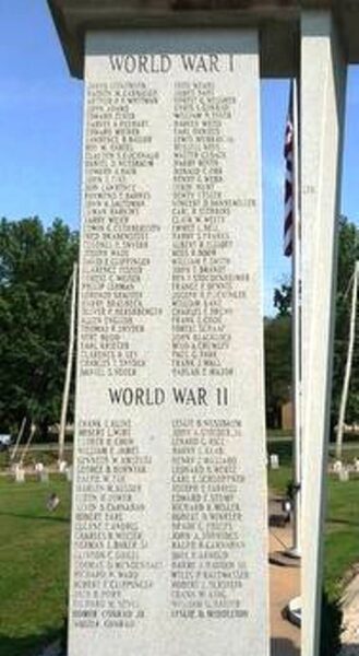 WAYNE COUNTY, OH WAR VETERANS MEMORIAL STONE PANEL A