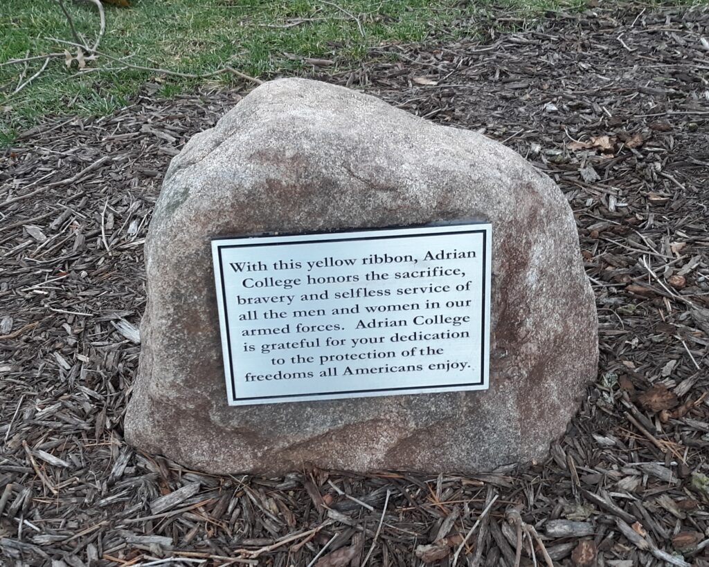 ADRIAN COLLEGE ALL VETERANS MEMORIAL PLAQUE