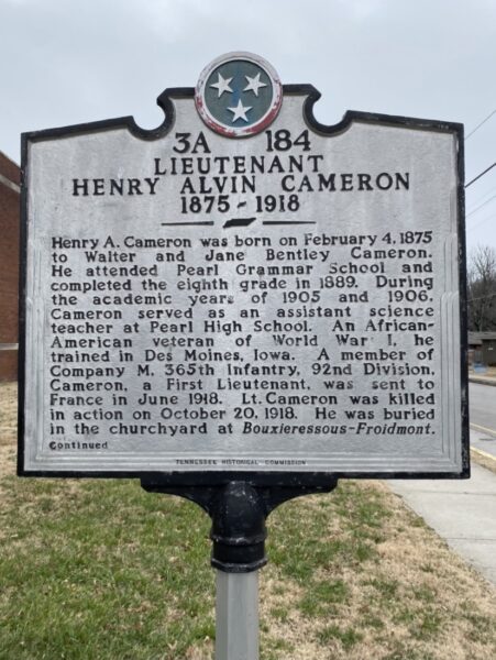 LIEUTENANT HENRY ALVIN CAMERON WAR MEMORIAL MARKER