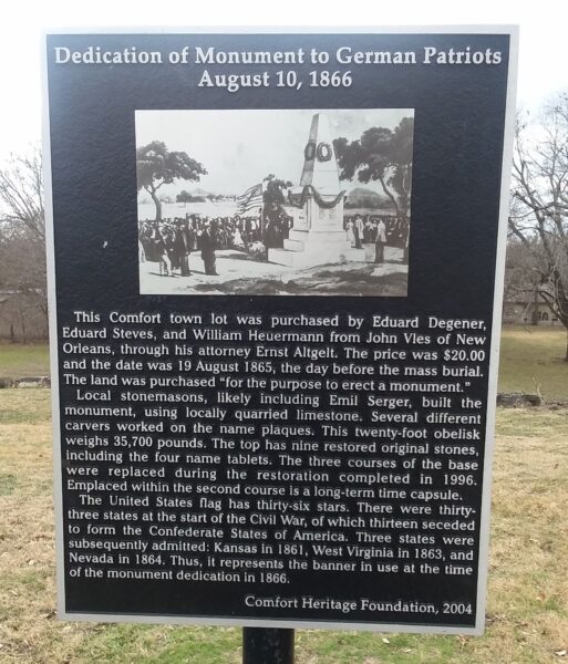 DEDICATION OF MONUMENT TO GERMAN PATRIOTS MEMORIAL MARKER