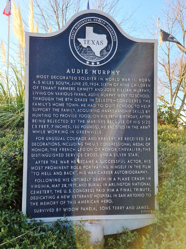 AUDIE MURPHY WAR MEMORIAL MARKER