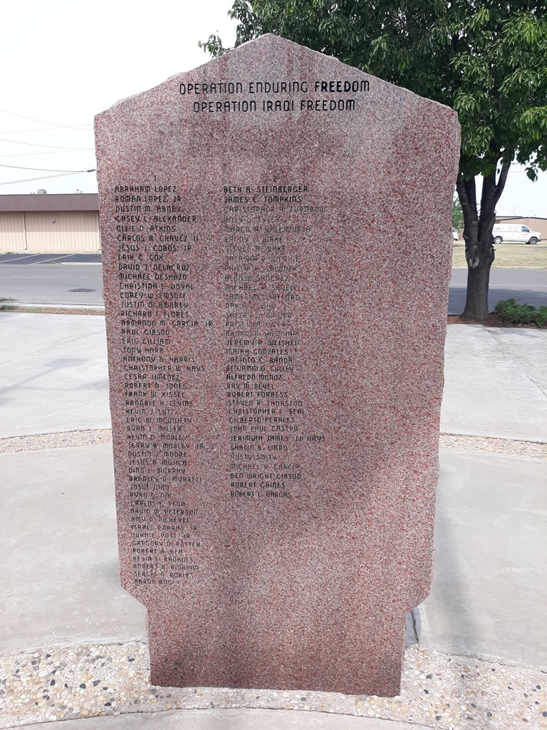 ANDREWS COUNTY VETERANS MEMORIAL STONE F
