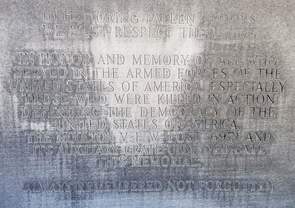 V.F.W. POST 6971 VETERANS MEMORIAL STONE A