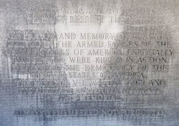 V.F.W. POST 6971 VETERANS MEMORIAL STONE A