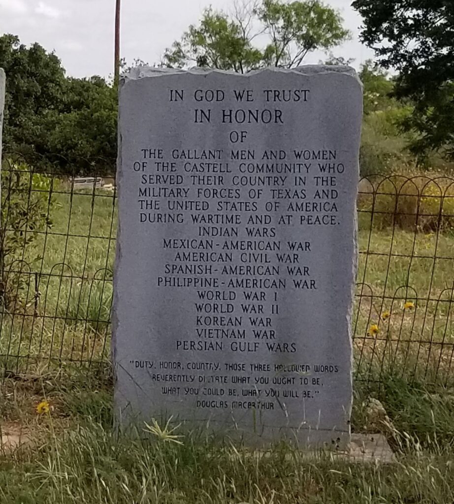 CASTELL COMMUNITY WAR VETERANS MEMORIAL