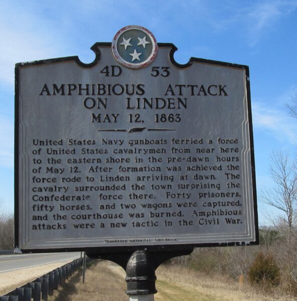 AMPHIBIOUS ATTACK ON LINDEN MEMORIAL MARKER