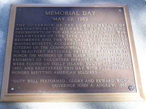 BEAUFORT NATIONAL VETERANS CEMETERY MEMORIAL DAY PLAQUE I