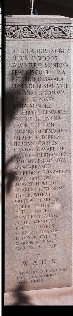 CULBERSON COUNTY WAR VETERANS MEMORIAL SIDE G