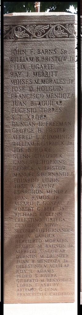 CUBERSON COUNTY WAR VETERANS MEMORIAL SIDE F