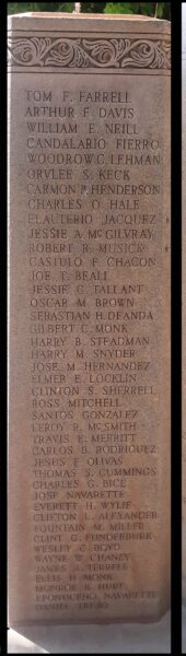 CULBERSON COUNTY WAR VETERANS MEMORIAL SIDE C