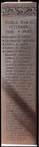 CULBERSON COUNTY WAR VETERANS MEMORIAL SIDE B