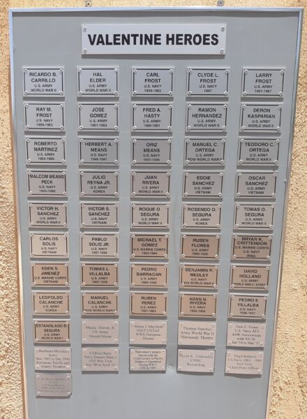 VALENTINE VETERANS MEMORIAL PLAQUE B