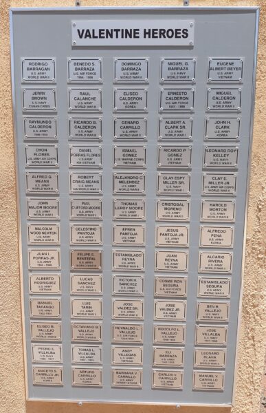 VALENTINE VETERANS MEMORIAL PLAQUE A