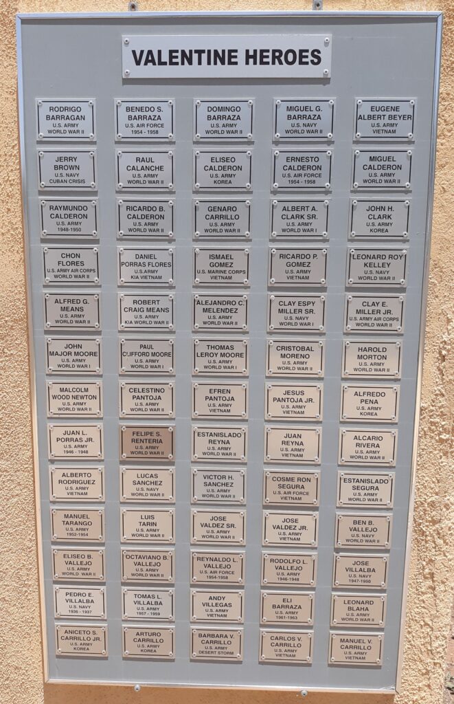 VALENTINE VETERANS MEMORIAL PLAQUE A