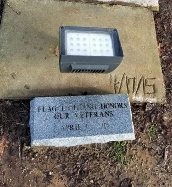 1ST LT CHARLES W. HUNTER WAR MEMORIAL FLAGPOLE STONE B