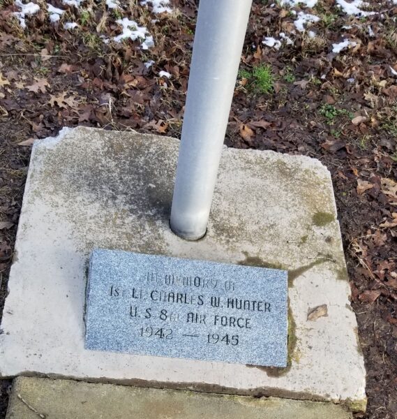 1ST LT CHARLES W. HUNTER WAR MEMORIAL FLAGPOLE STONE A