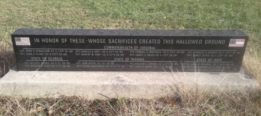 IN HONOR OF THESE-WHOSE SACRIFICES CREATED THIS HALLOWED GROUND MEMORIAL