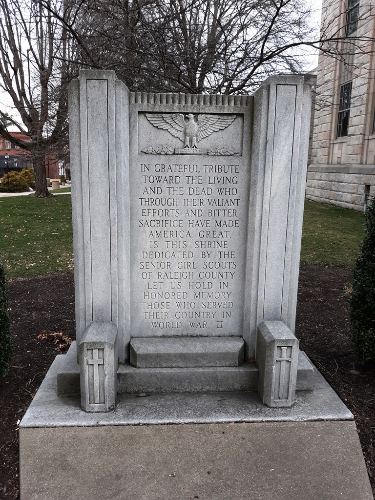 SENIOR GIRL SCOUTS OF RALEIGH COUNTY WORLD WAR II MEMORIAL