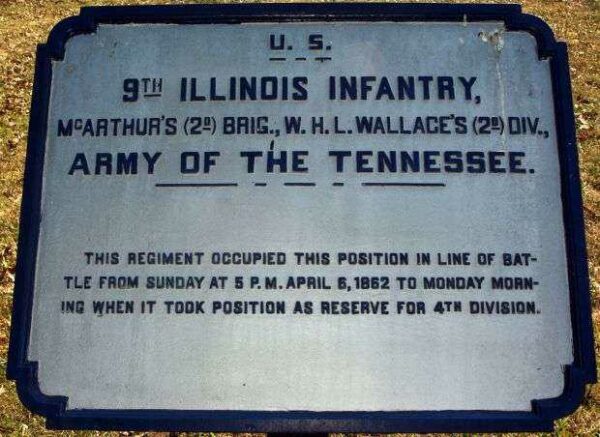 U.S. 9TH ILLINOIS INFANTRY MEMORIAL PLAQUE II