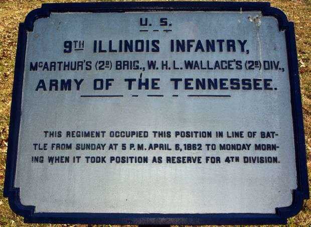 U.S. 9TH ILLINOIS INFANTRY MEMORIAL PLAQUE II