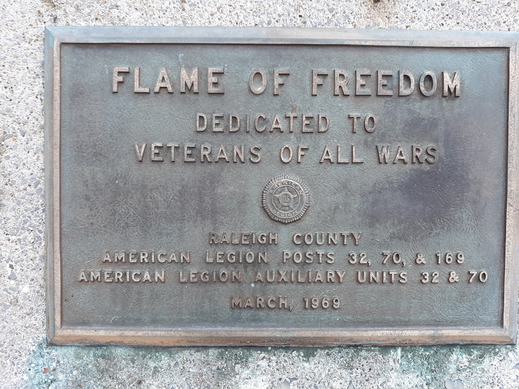 AMERICAN LEGION POST 32, 70 & 169 FLAME OF FREEDOM MEMORIAL PLAQUE