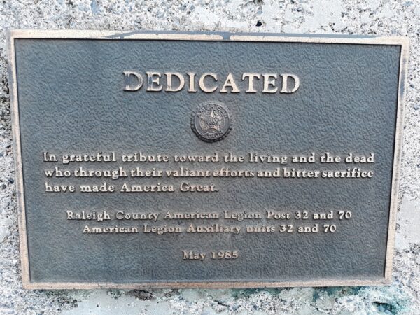 AMERICAN LEGION POST 32 AND 70 VETERANS MEMORIAL PLAQUE