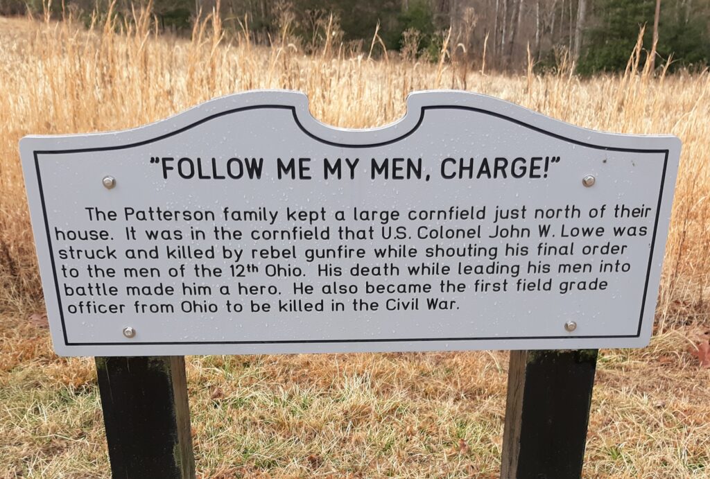 “FOLLOW ME MY MEN, CHARGE!” WAR MEMORIAL MARKER