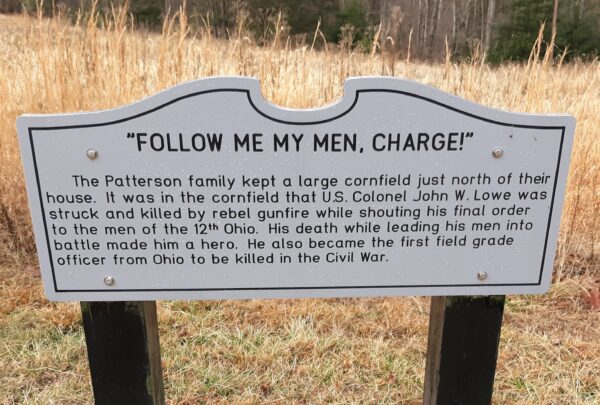 “FOLLOW ME MY MEN, CHARGE!” WAR MEMORIAL MARKER