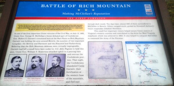 BATTLE OF RICH MOUNTAIN WAR MEMORIAL PANEL