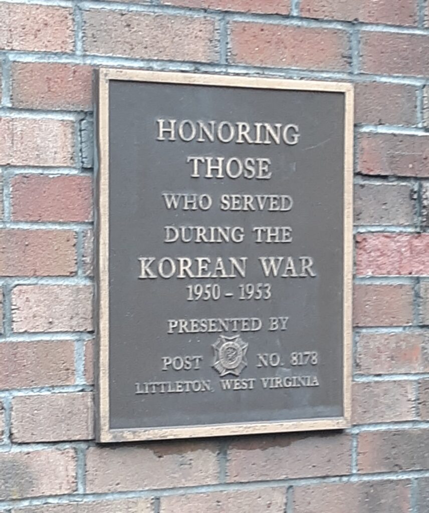 LITTLETON, WV WAR VETERANS MEMORIAL PLAQUE B