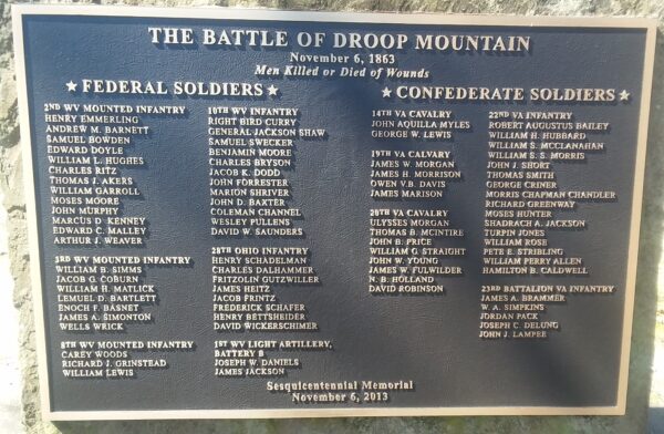THE BATTLE OF DROOO MOUNTAIN WAR MEMORIAL PLAQUE